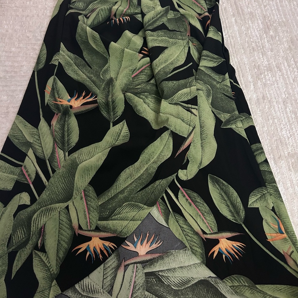 Tropical Leaf Print Skirt
